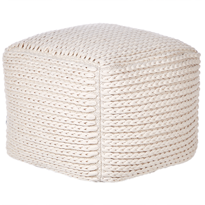 Beliani Daman Cotton Beige Pouffe - Pouf, Footstool, Decorative Beliani Daman Cotton Beige Pouffe - Pouf, Footstool, Decorative