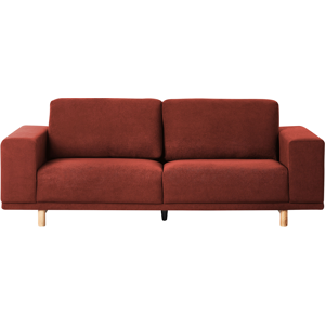 Beliani Nivala Red 3-Seater Retro Fabric Sofa Beliani Nivala Red 3-Seater Retro Fabric Sofa
