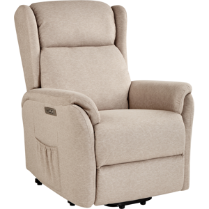 Beliani Electric Recliner Gray Brown Modern Fabric - Reclining Armchair Beliani Electric Recliner Gray Brown Modern Fabric - Reclining Armchair