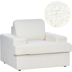 Beliani Armchair Off-White Boucle Upholstered Cushioned - Living Room Furniture Beliani Armchair Off-White Boucle Upholstered Cushioned - Living Room Furniture