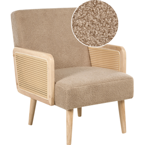 Beliani Armchair HOJBY Boucle Sand Beige Beliani Armchair HOJBY Boucle Sand Beige