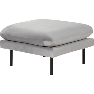 Beliani Ottoman Grey Velvet Pillow-Top Square Footstool - Ottoman Beliani Ottoman Grey Velvet Pillow-Top Square Footstool - Ottoman