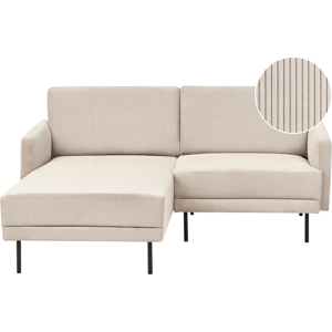 Beliani Corner Sofa 2 Seater BREDA Corduroy Beige Right Hand Beliani Corner Sofa 2 Seater BREDA Corduroy Beige Right Hand