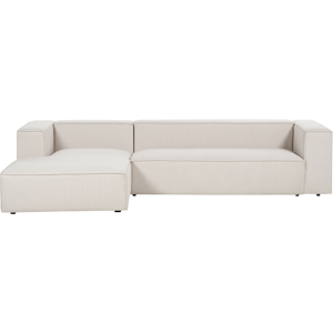 Beliani VERNON 3-Seater Light Beige Fabric Right Hand - Sofa Beliani VERNON 3-Seater Light Beige Fabric Right Hand - Sofa