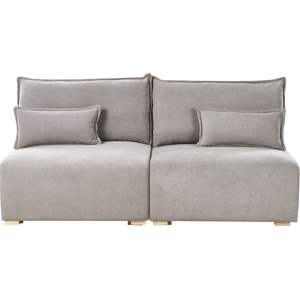 Beliani Modular Sofa 3 Seater NERBO Fabric Grey Beliani Modular Sofa 3 Seater NERBO Fabric Grey