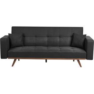 Beliani Sofa Bed 3 Seater HJULBY Black Beliani Sofa Bed 3 Seater HJULBY Black