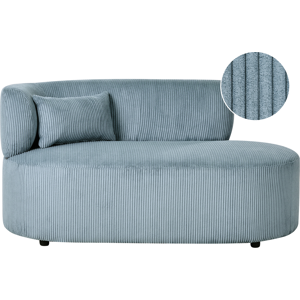 Beliani Left-Hand Chaise Lounge VANVEY Corduroy Blue Beliani Left-Hand Chaise Lounge VANVEY Corduroy Blue