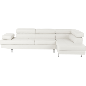 Beliani Corner Sofa NORREA - White Faux Leather L-shape 5 Seater Beliani Corner Sofa NORREA - White Faux Leather L-shape 5 Seater