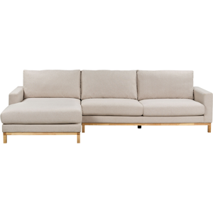 Beliani Siggard Beige Corner Sofa - Modern Upholstered Seating Beliani Siggard Beige Corner Sofa - Modern Upholstered Seating