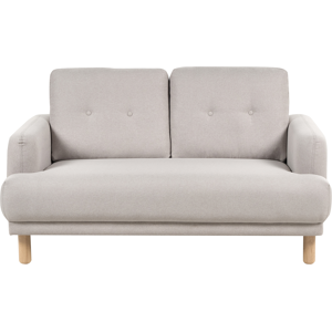 Beliani Taupe Polyester 2-Seater Sofa - Living Room Furniture Beliani Taupe Polyester 2-Seater Sofa - Living Room Furniture