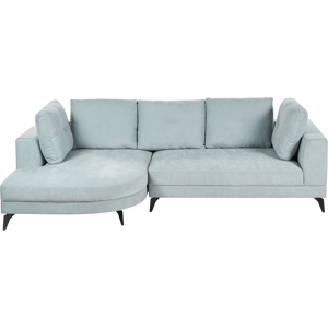 Beliani Corner Sofa 3 Seater MARUM Chenille Light Blue Right Hand Beliani Corner Sofa 3 Seater MARUM Chenille Light Blue Right Hand