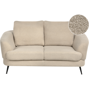 Beliani Sofa 2 Seater KJAER Boucle Light Beige Beliani Sofa 2 Seater KJAER Boucle Light Beige