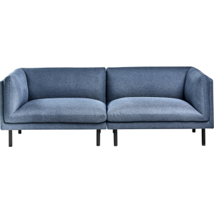 Beliani Sofa 3 Seater VORGOD Fabric Dark Blue Beliani Sofa 3 Seater VORGOD Fabric Dark Blue