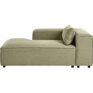 Beliani Right-Hand Chaise Lounge BRANDE Fabric Light Green Beliani Right-Hand Chaise Lounge BRANDE Fabric Light Green