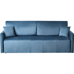 Beliani Sofa Bed 3 Seater EGGE Velvet Blue Beliani Sofa Bed 3 Seater EGGE Velvet Blue