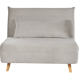 Beliani Small Sofa Bed Light Grey Velvet - Sofa Bed Beliani Small Sofa Bed Light Grey Velvet - Sofa Bed