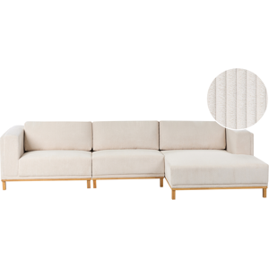 Beliani Corner Sofa 5 Seater VENG Corduroy Light Beige Left Hand Beliani Corner Sofa 5 Seater VENG Corduroy Light Beige Left Hand