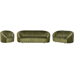 Beliani 6 Seater Sofa Set Dark Green Velvet Contemporary Living Room Seating Retro Design - Sofa Set Beliani 6 Seater Sofa Set Dark Green Velvet Contemporary Living Room Seating Retro Design - Sofa Set