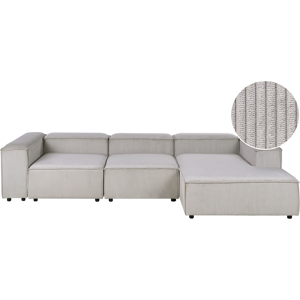 Beliani Modular Corner Sofa 4 Seater ARDAL Corduroy Taupe Left Hand Beliani Modular Corner Sofa 4 Seater ARDAL Corduroy Taupe Left Hand