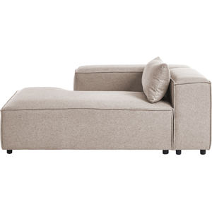 Beliani Right-Hand Chaise Lounge BRANDE Fabric Light Brown Beliani Right-Hand Chaise Lounge BRANDE Fabric Light Brown