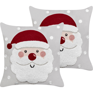 Beliani Set of 2 Decorative Cushions SWEETENER Velvet 45 x 45 cm Grey Beliani Set of 2 Decorative Cushions SWEETENER Velvet 45 x 45 cm Grey