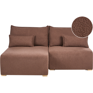 Beliani Modular Corner Sofa NERBO Boucle Brown Right Hand Beliani Modular Corner Sofa NERBO Boucle Brown Right Hand