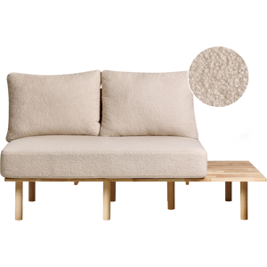 Beliani Beige Bouclé 2-Seater Sofa with Foldable Backrest - Sofá Beliani Beige Bouclé 2-Seater Sofa with Foldable Backrest - Sofá