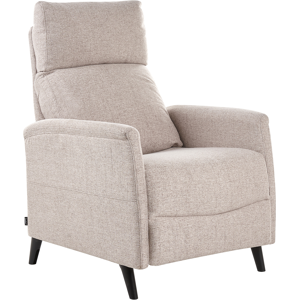 Beliani Recliner Chair SELVIK With Footrest Fabric Taupe Beliani Recliner Chair SELVIK With Footrest Fabric Taupe