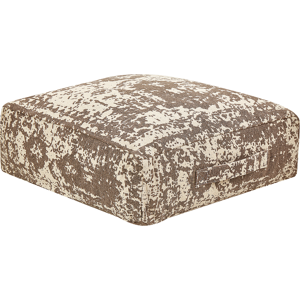 Beliani Beige Brown Cotton Square Floor Cushion - Floor Type Beliani Beige Brown Cotton Square Floor Cushion - Floor Type