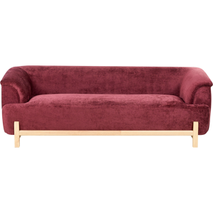 Beliani Sofa 3 Seater ALNOR Chenille Burgundy Beliani Sofa 3 Seater ALNOR Chenille Burgundy