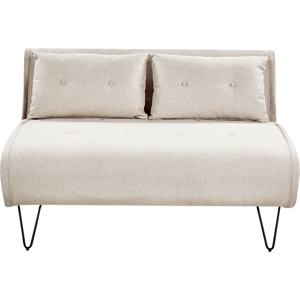 Beliani Liten Bäddsoffa Ljusbeige Tyg 2-sits Utfällbar Sovplats Armlös - Sofa Bed Beliani Liten Bäddsoffa Ljusbeige Tyg 2-sits Utfällbar Sovplats Armlös - Sofa Bed