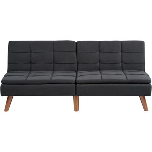 Beliani Sofa Bed Black - Modern 3-Seater with Adjustable Backrest Beliani Sofa Bed Black - Modern 3-Seater with Adjustable Backrest
