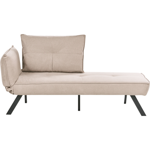 Beliani Left-Hand Chaise Lounge ROCAMADOUR Fabric Taupe Beliani Left-Hand Chaise Lounge ROCAMADOUR Fabric Taupe