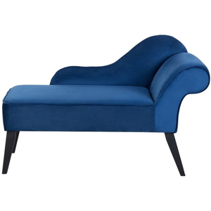Beliani Biarritz Velvet Cobalt Blue Right Hand Chaise Lounge Beliani Biarritz Velvet Cobalt Blue Right Hand Chaise Lounge