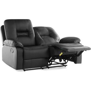 Beliani Manual Recliner Sofa 2 Seater BERGEN Faux Leather Black Beliani Manual Recliner Sofa 2 Seater BERGEN Faux Leather Black