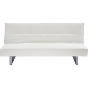 Beliani Sofa Bed DERBY White Faux Leather - Sofa Bed Beliani Sofa Bed DERBY White Faux Leather - Sofa Bed