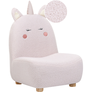 Beliani Kids Armchair Unicorn LULEA Boucle Pastel Pink Beliani Kids Armchair Unicorn LULEA Boucle Pastel Pink