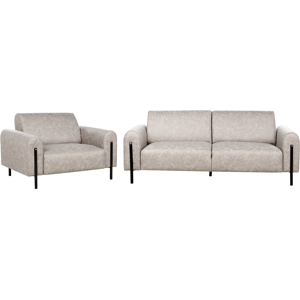 Beliani Sofa Set - Modern Faux Leather 3-Seater & Armchair Beliani Sofa Set - Modern Faux Leather 3-Seater & Armchair