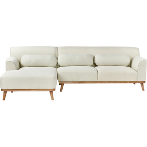 Beliani Sofa Corner White Cream Fabric Modern Style - Sofa corner Beliani Sofa Corner White Cream Fabric Modern Style - Sofa corner