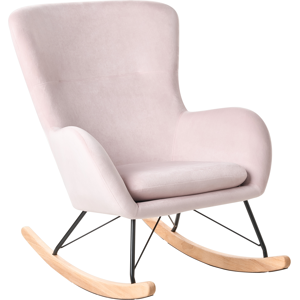Beliani Rocking Chair ELLAN Velvet Pink Beliani Rocking Chair ELLAN Velvet Pink