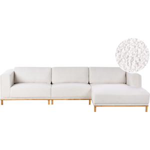 Beliani Corner Sofa 5 Seater VENG Fabric Off-White Left Hand Beliani Corner Sofa 5 Seater VENG Fabric Off-White Left Hand