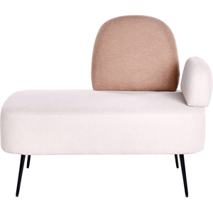 Beliani Arcey Beige Brown Minimalist Chaise Longue - Chaise Longue Beliani Arcey Beige Brown Minimalist Chaise Longue - Chaise Longue