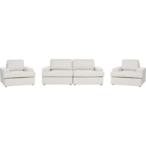 Beliani Sofa Set Light Beige Fabric Upholstered 5 Seater - Sofa Set Beliani Sofa Set Light Beige Fabric Upholstered 5 Seater - Sofa Set