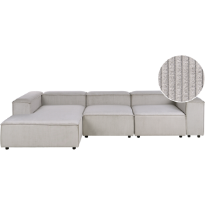 Beliani Modular Corner Sofa 4 Seater ARDAL Corduroy Taupe Right Hand Beliani Modular Corner Sofa 4 Seater ARDAL Corduroy Taupe Right Hand