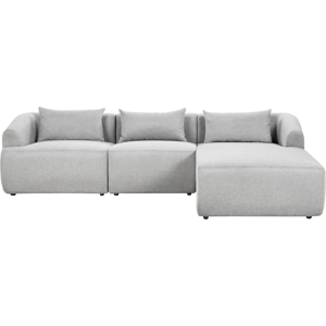 Beliani Left Hand 3 Seater Corner Sofa Grey Fabric - Corner Sofa Beliani Left Hand 3 Seater Corner Sofa Grey Fabric - Corner Sofa