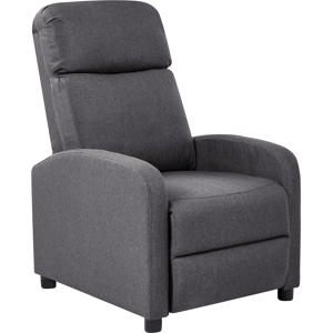 Beliani Recliner Chair EMINENCE Faux Linen Dark Grey Beliani Recliner Chair EMINENCE Faux Linen Dark Grey