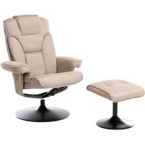 Beliani Recliner Chair NYKS Fabric Taupe Beliani Recliner Chair NYKS Fabric Taupe