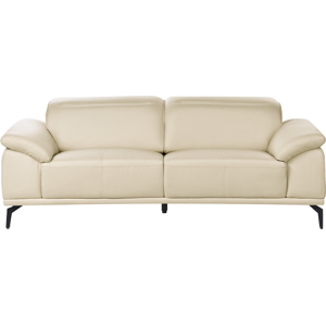 Beliani Sofa 3 Seater VEJEN Faux Leather Beige Beliani Sofa 3 Seater VEJEN Faux Leather Beige