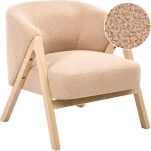 Beliani Armchair SKEI Boucle Beige Beliani Armchair SKEI Boucle Beige