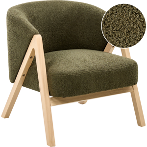 Beliani Armchair SKEI Boucle Dark Green Beliani Armchair SKEI Boucle Dark Green